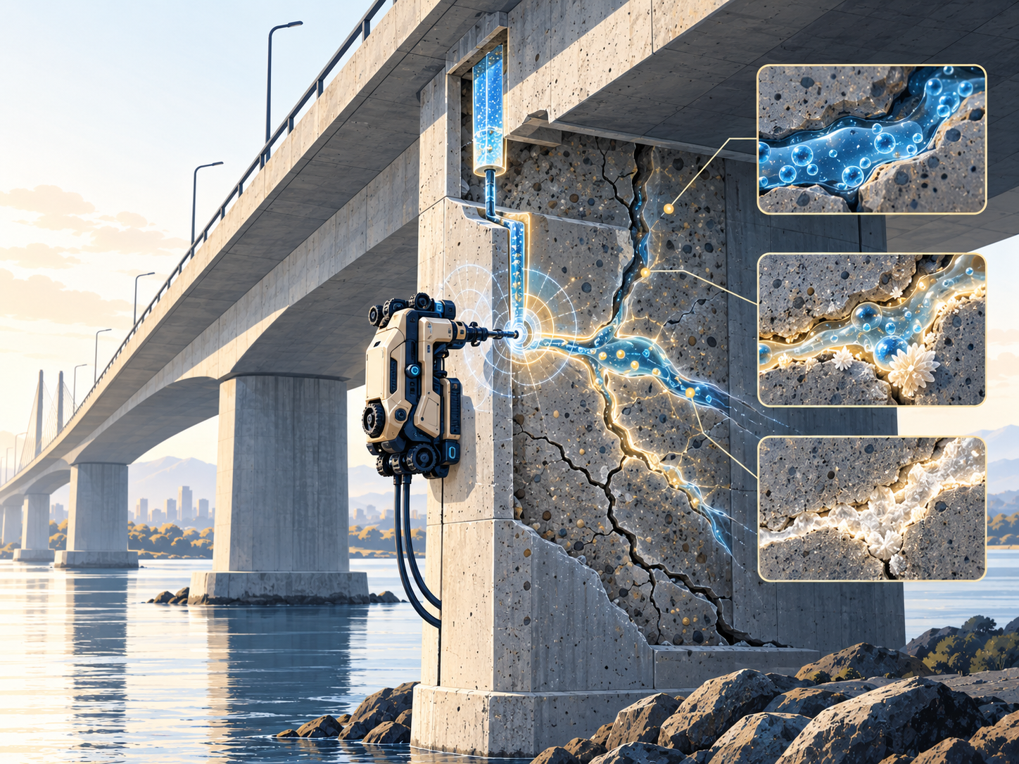Biological vascular concrete repair